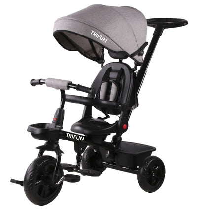 תלת אופן עם מושב דו-כיווני בצבע אפור 3 מצבים ב-1