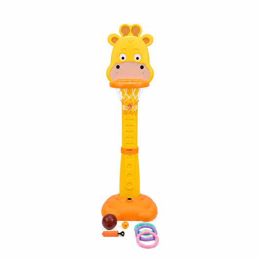 מתקן כדורסל לילדים 3 ב-1 עם טבעות ולוח מטרה, מתכוונן עד 1.6 מטר - שמח עד הבית
