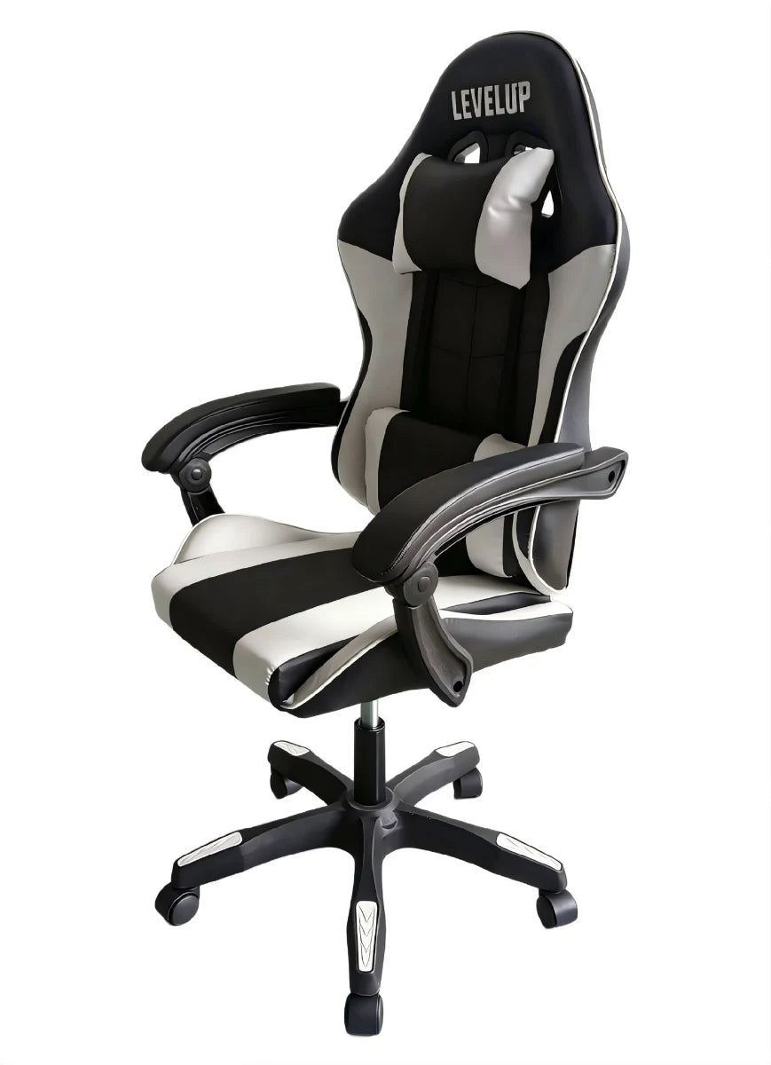 כיסא גיימינג לבן LEVEL UP 7008W - שמח עד הבית