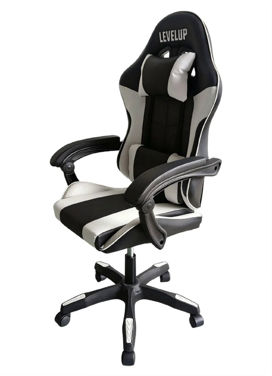 כיסא גיימינג לבן LEVEL UP 7008W - שמח עד הבית