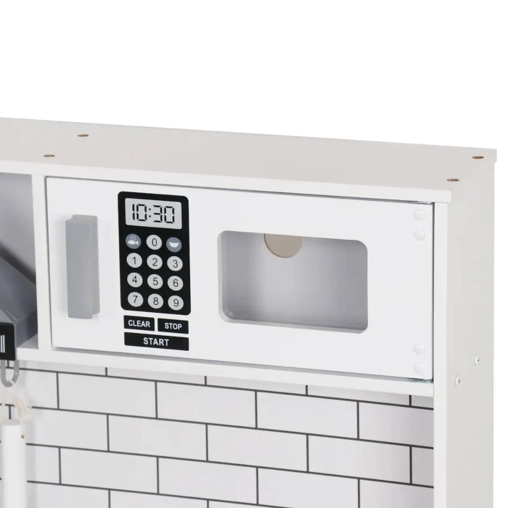 מטבח אלקטרוני אביגיל לבן מעץ לילדים | מק"ט W10C991B| שמח עד הבית