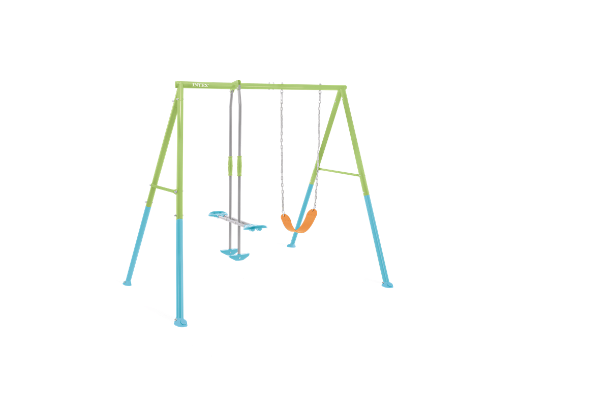 נדנדת חצר שני חלקים עם נדנדה גמישה ונדנדת גלישה 2.35 מטר - שמח עד הבית