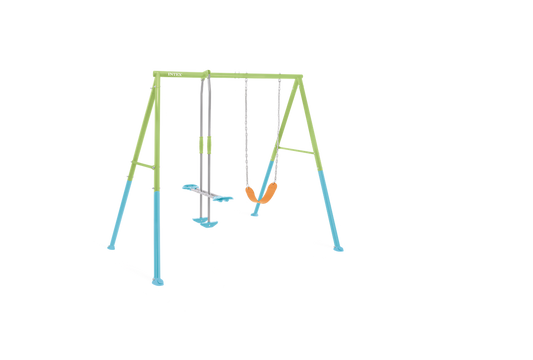 נדנדת חצר שני חלקים עם נדנדה גמישה ונדנדת גלישה 2.35 מטר - שמח עד הבית