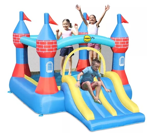 9512 מתקן קפיצה מתנפח טירה עם מגלשה כפולה - Happy Hop