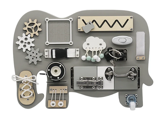 ביזי בורד בצורת פיל מעץ לילדים W12D558 מאת בית העץ