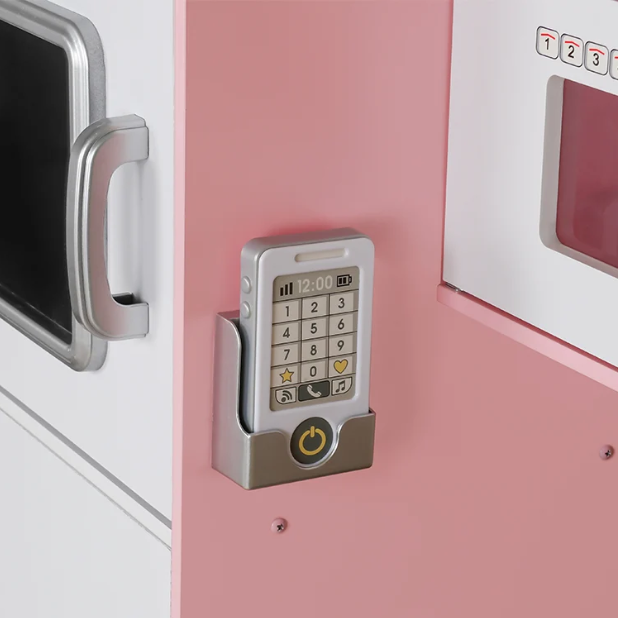 מטבח רעות מעץ לילדים צבע ורוד W10C382B