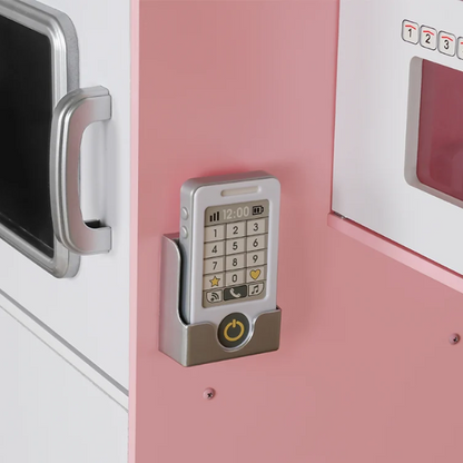 מטבח רעות מעץ לילדים צבע ורוד W10C382B