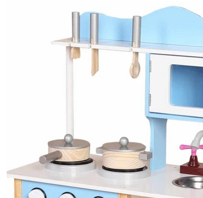 מטבח דוד תכלת מעץ לילדים W10C404D