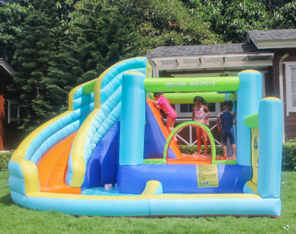 מתקן מתנפח מים עם שיכשוכית ומגלשה - Doctor Dolphin W73003