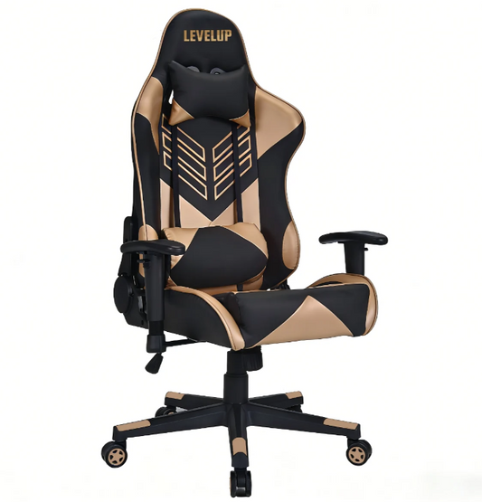 כיסא גיימינג זהב GOLD7002 | Level Up | שמח עד הבית