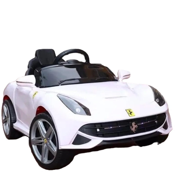 רכב חשמלי ממונע לבן לילדים Sport GT - שמח עד הבית