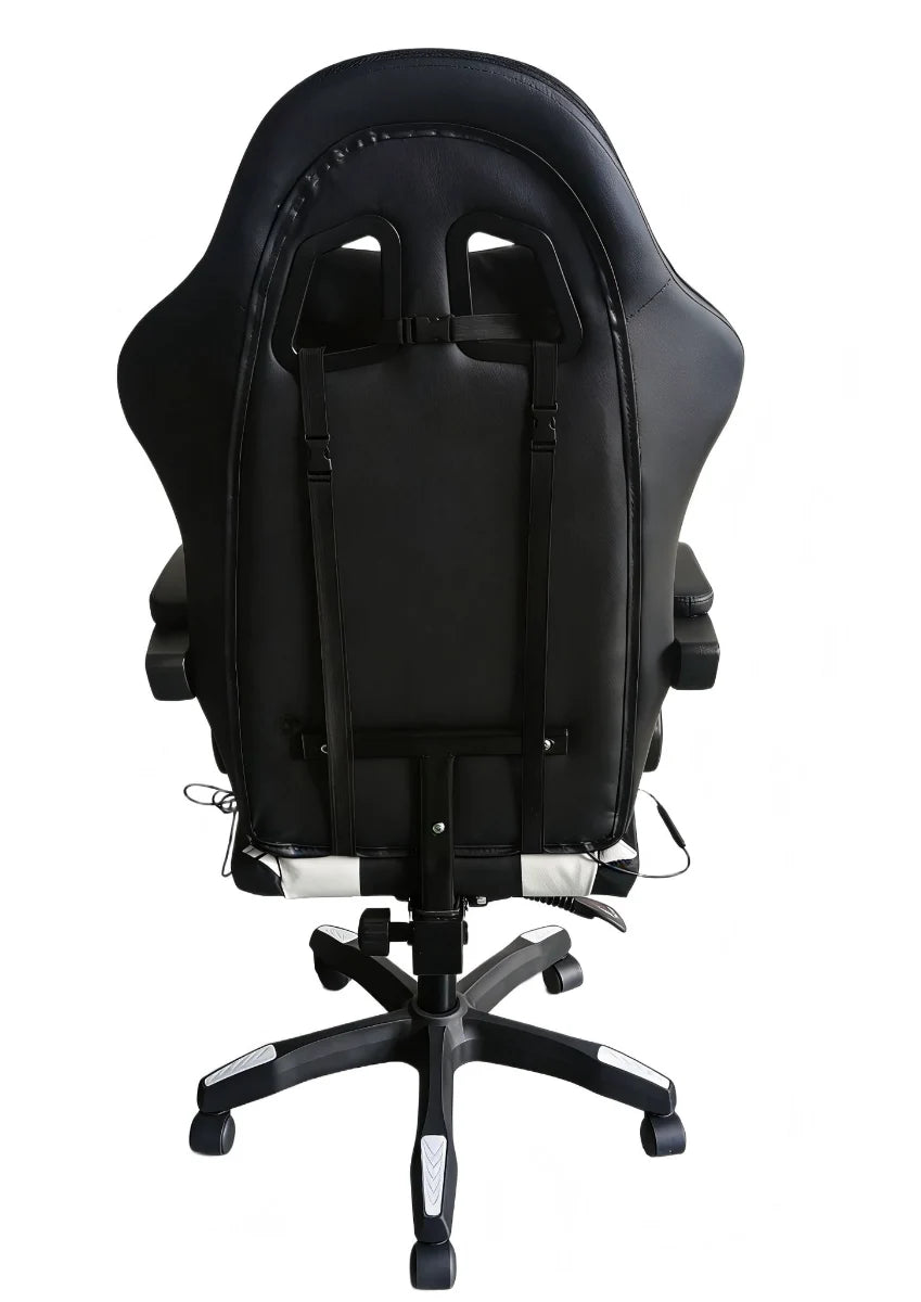 כיסא גיימינג לבן LEVEL UP עם RGB - שמח עד הבית