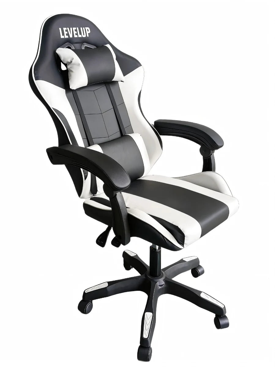 כיסא גיימינג לבן LEVEL UP 7008W - שמח עד הבית