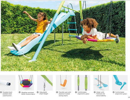 נדנדת ארבע חלקים ומגלשה 1.70 מטר לחצר לילדים | 424X235X200 ס"מ | מק"ט 44152 | INTEX | שמח עד הבית