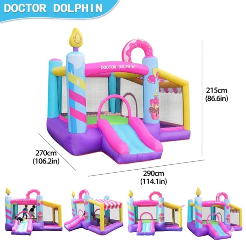 מתקן קפיצה מתנפח עם מגלשה Doctor Dolphin | שמח עד הבית