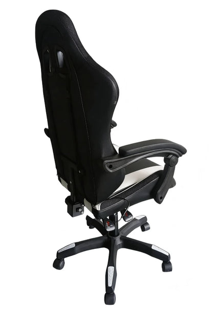 כיסא גיימינג לבן LEVEL UP עם RGB - שמח עד הבית