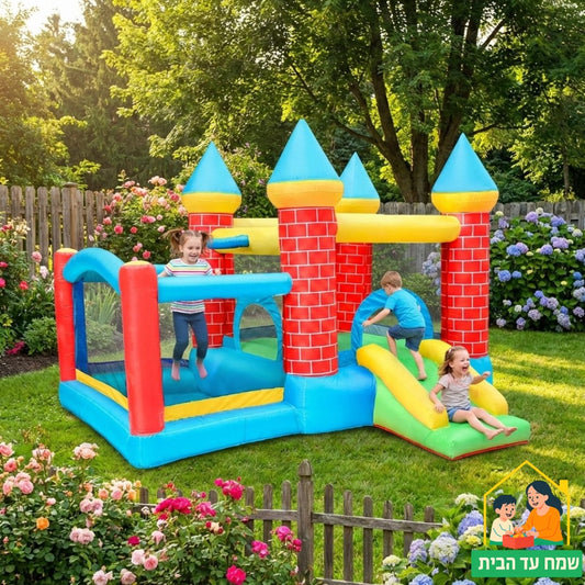 מתקן קפיצה מתנפח בינוני | 92043 | הטירה | JUMPER | מגלשה+משטח קפיצה