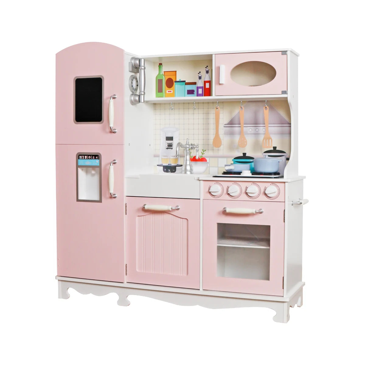 מטבח אלקטרוני אבישג מעץ לילדים ורוד W10C409E
