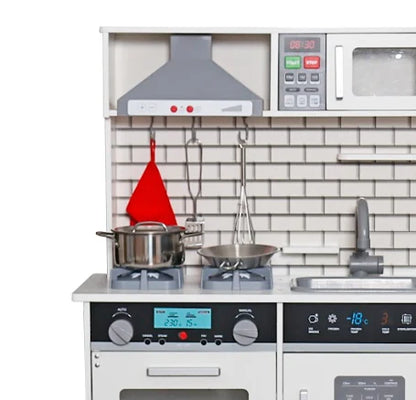 מטבח אדווה מעץ לילדים לבן אלקטרוני משמיע צלילים