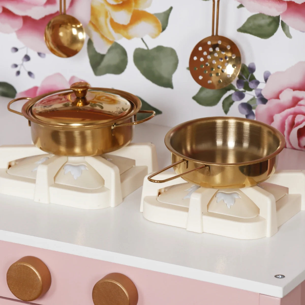 מטבח לילדים מעץ אגם אלקטרוני בצבע ורוד W10C1042 | שמח עד הבית