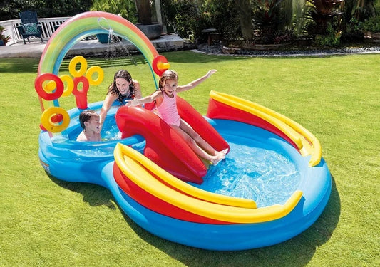 בריכה מתנפחת קשת בענן עם מגלשה INTEX 57453 - שמח עד הבית