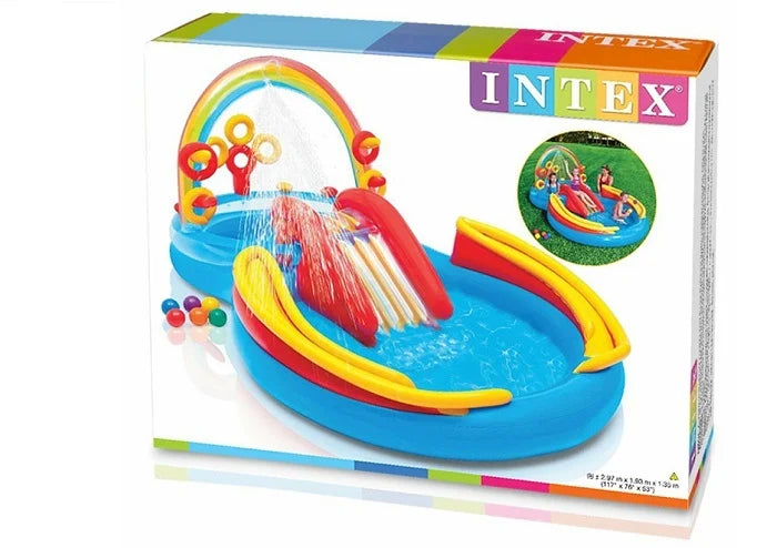 בריכה מתנפחת קשת בענן עם מגלשה INTEX 57453 - שמח עד הבית