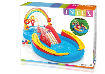 בריכה מתנפחת קשת בענן עם מגלשה INTEX 57453 - שמח עד הבית