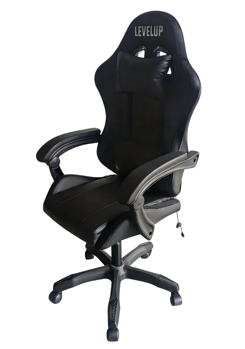 כיסא גיימינג LEVEL UP שחור עם תאורת RGB - שמח עד הבית
