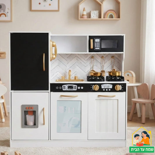 מטבח הראל - מטבח עץ חדשני עם פאנל אורות וצלילים אלקטרוני