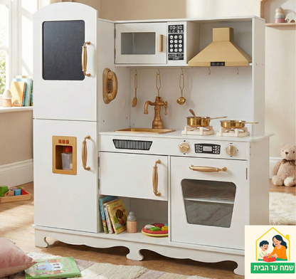 מטבח ורד - מטבח עץ מפואר עם אורות וצלילים למשחק דמיוני מושלם