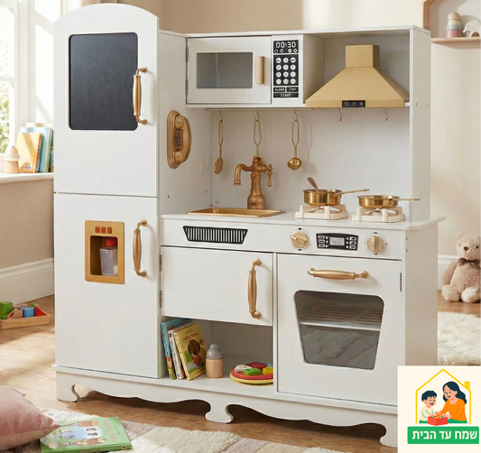 מטבח ורד - מטבח עץ מפואר עם אורות וצלילים למשחק דמיוני מושלם