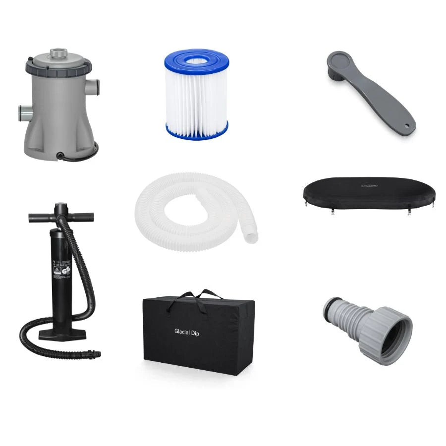 בריכת קרח מתנפחת + משאבת פילטר 330 גלון משאבת ניפוח + תיק (152X92X71 סמ) 6002Q מבית Bestway