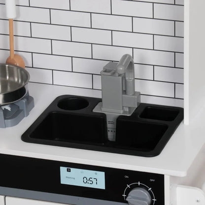 מטבח אלקטרוני אביגיל לבן מעץ לילדים | מק"ט W10C991B| שמח עד הבית