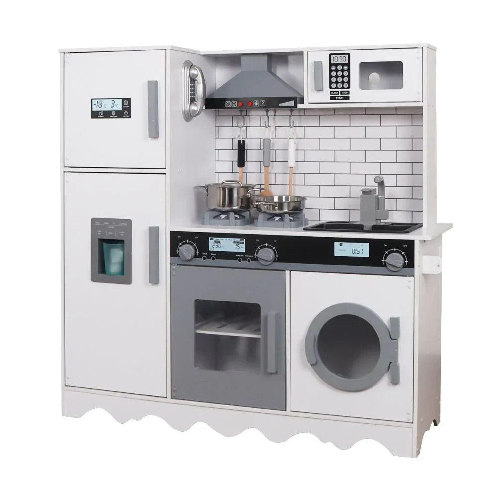 מטבח אלקטרוני אביגיל לבן מעץ לילדים | מק"ט W10C991B| שמח עד הבית