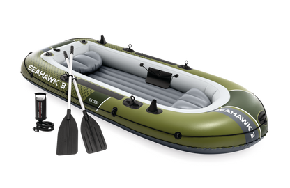 סירה מתנפחת ל-3 אנשים SeaHawk עם משוטים ומשאבה - שמח עד הבית