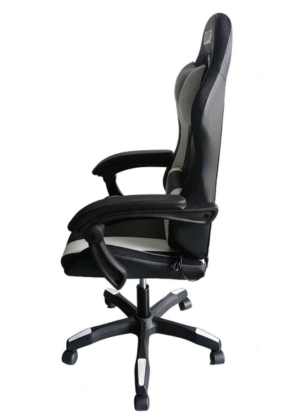 כיסא גיימינג לבן LEVEL UP עם RGB - שמח עד הבית
