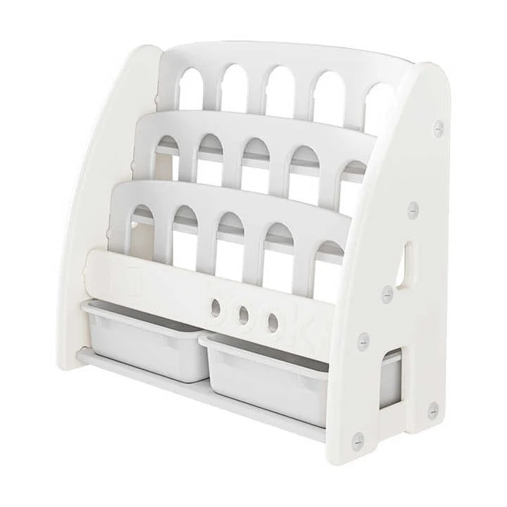 ארגונית ספרים פרימיום מונטסורית עם 2 קופסאות אחסון - שמח עד הבית