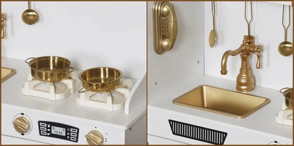 מטבח לילדים מעץ אלקטרוני ורד W10C544E | שמח עד הבית