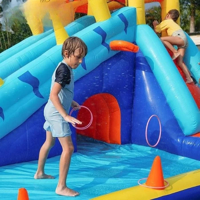מתנפח מים עם מגלשה דו מסלולית נחש W83050 - שמח עד הבית