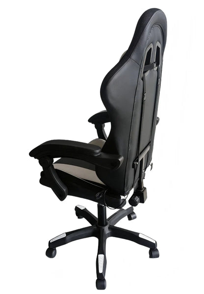 כיסא גיימינג לבן LEVEL UP עם RGB - שמח עד הבית