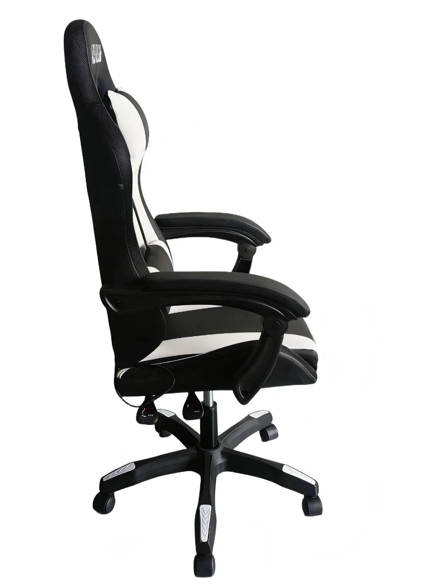 כיסא גיימינג לבן LEVEL UP עם RGB - שמח עד הבית