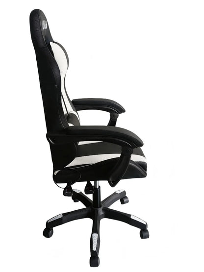 כיסא גיימינג לבן LEVEL UP עם RGB - שמח עד הבית