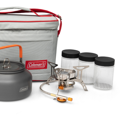 ערכת קפה לקמפינג עם קומקום, מבער גז ו-4 כוסות נירוסטה - שמח עד הבית (תמונה 3)