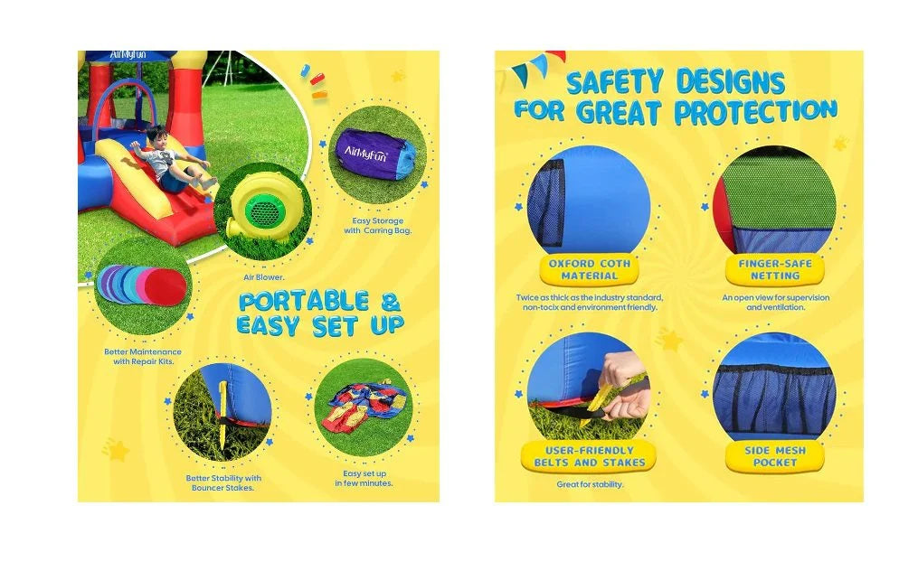 מתנפח קפיצה הטירה האדומה AIRMYFUN - שמח עד הבית D82011A