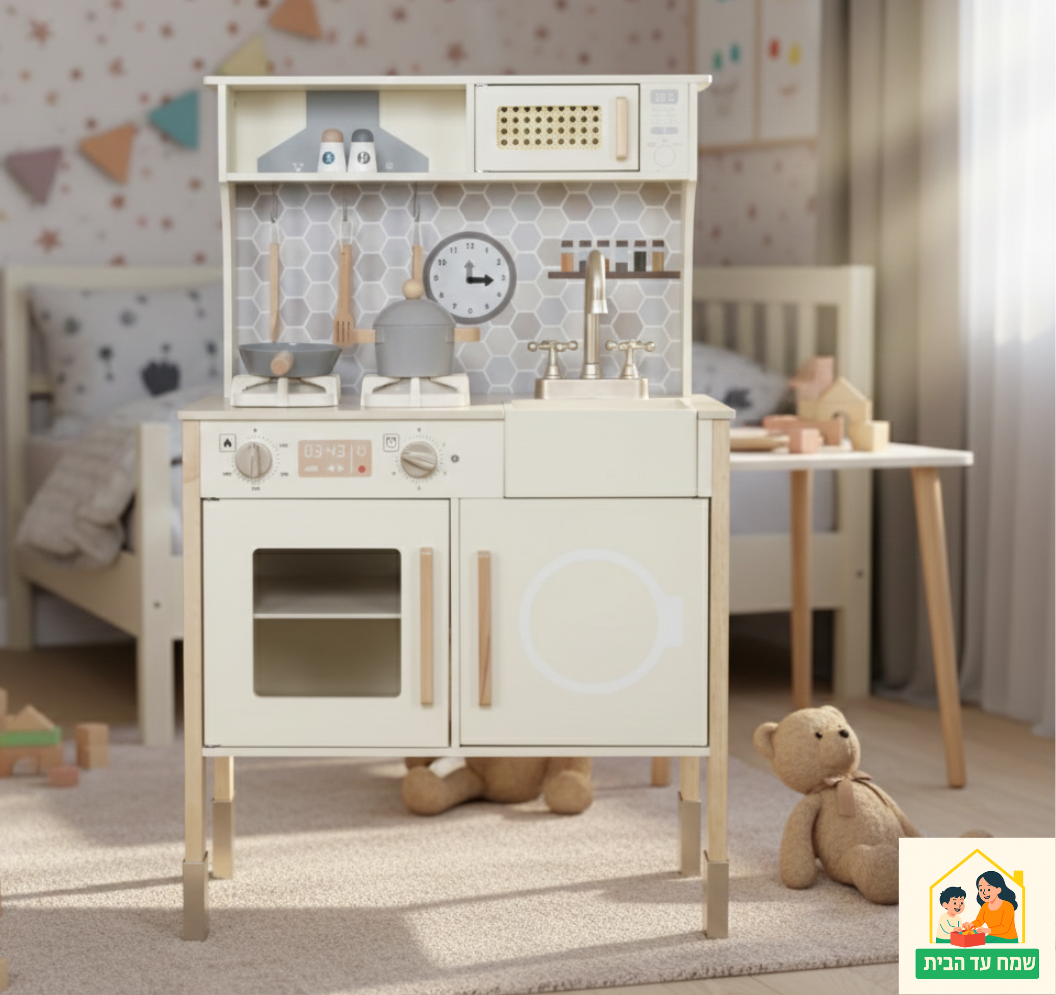 מטבח לילדים מעץ אלקטרוני יובל W10C948D | שמח עד הבית