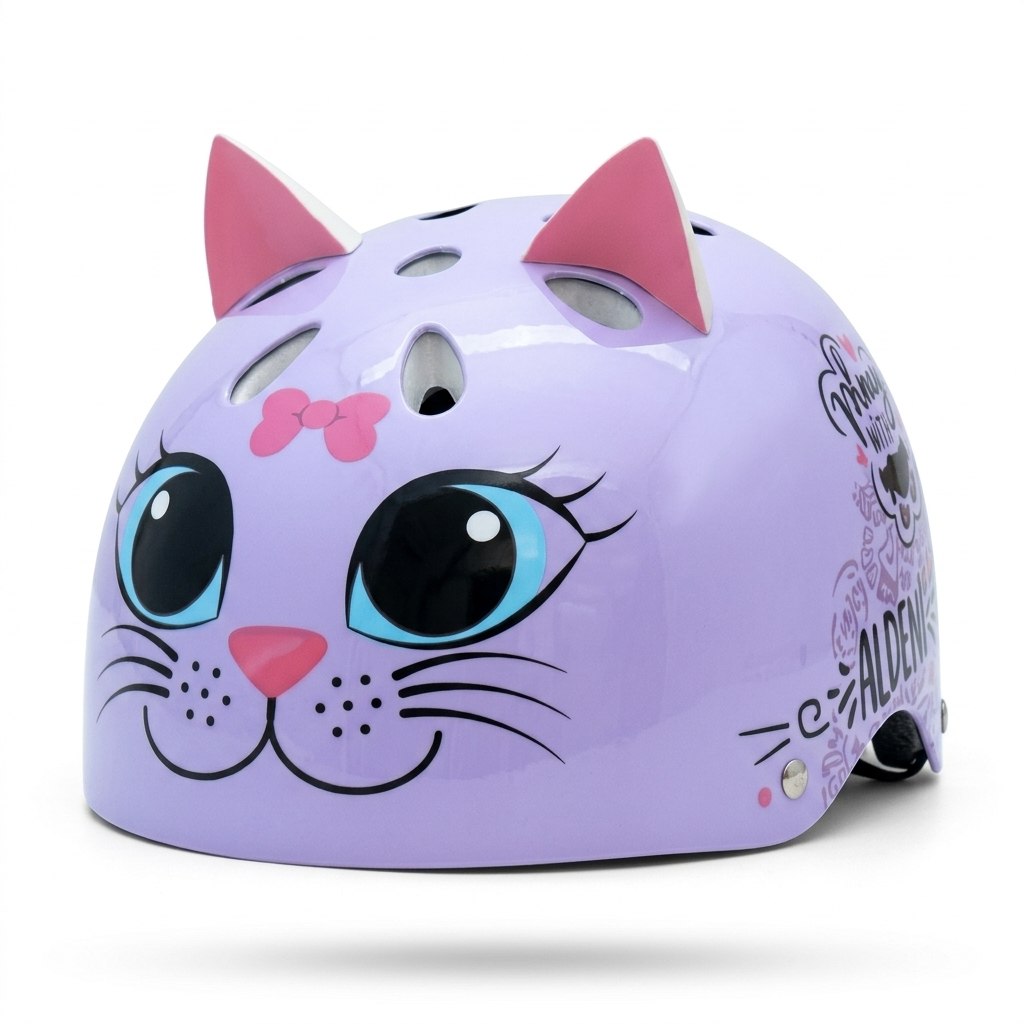 קסדה לילדים Kitty Cat חתול סגול מבריק SMALL 82711