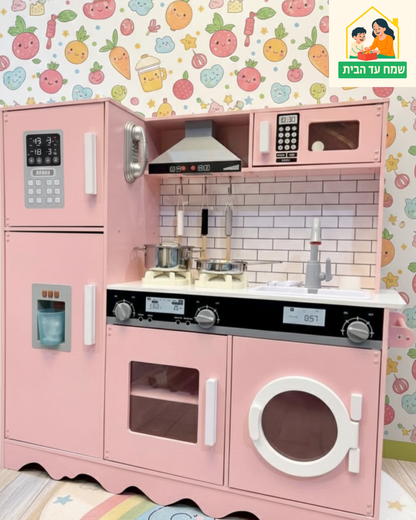 מטבח אלקטרוני אביגיל ורוד מעץ לילדים | מק"ט W10C991B| שמח עד הבית