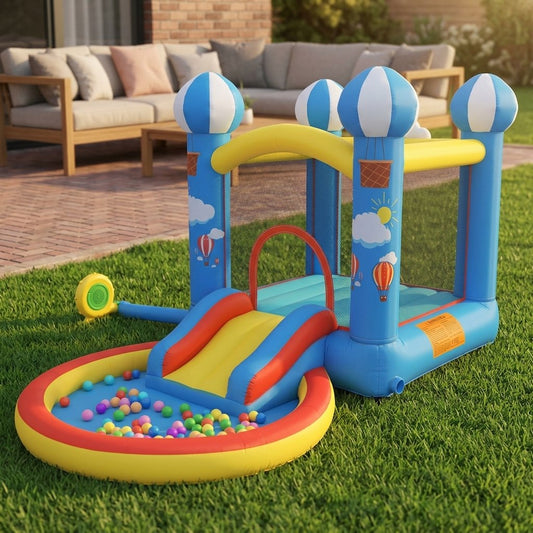 מתקן מתנפח לחצר עם מגלשה ובריכת פעילות MIRAJUMP - שמח עד הבית (תמונה 2)
