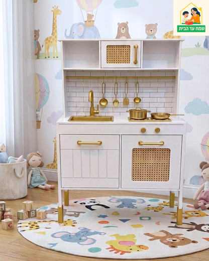 מטבח לילדים מעץ אגם אלקטרוני בצבע לבן W10C1042C | שמח עד הבית