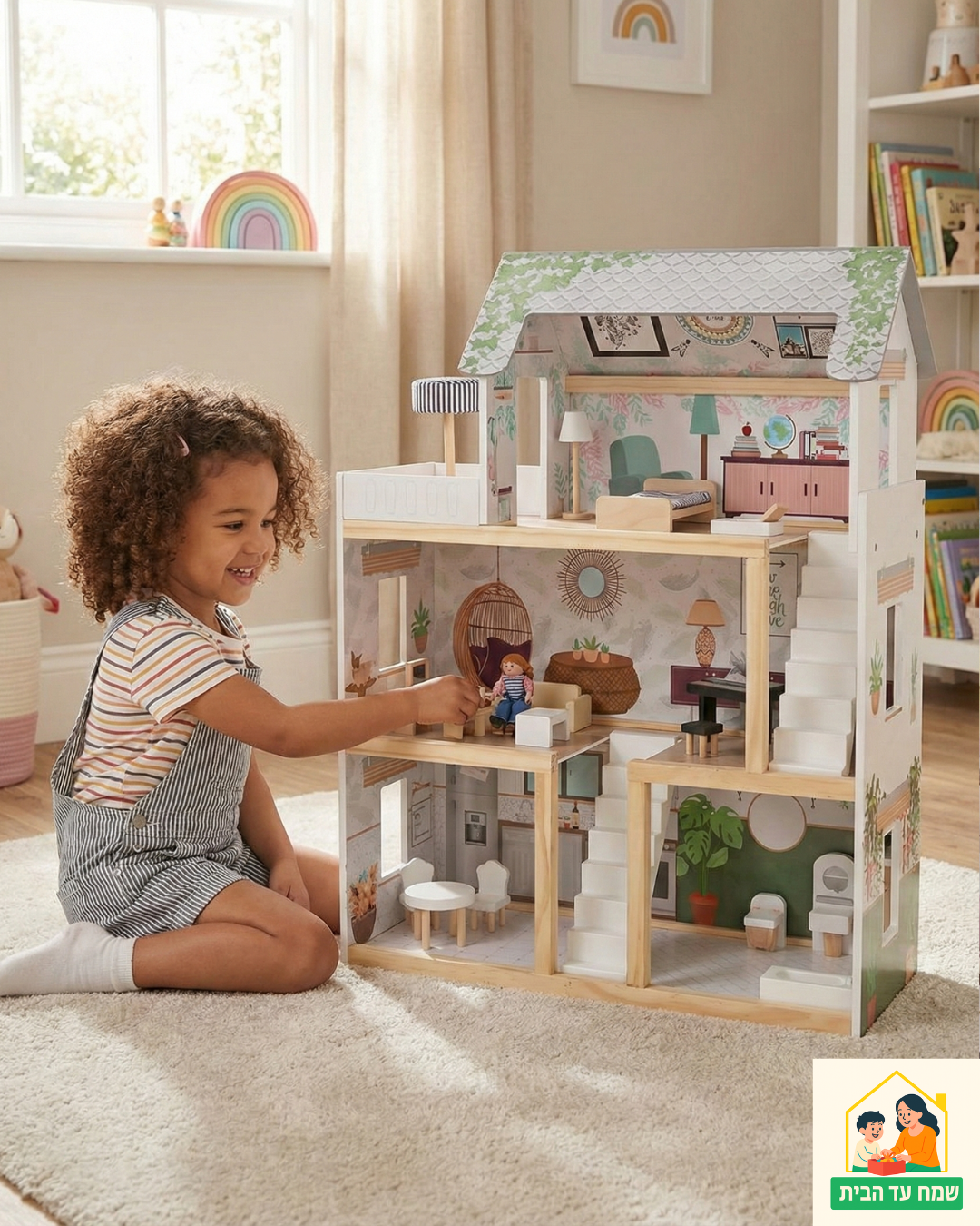 בית בובות גליה מעץ לילדים W06A413C